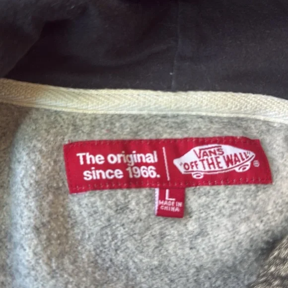 Vans Hoodie Gray Hoodie Sweatshirt Long Sleeve Size Large - Picture 6 of 11